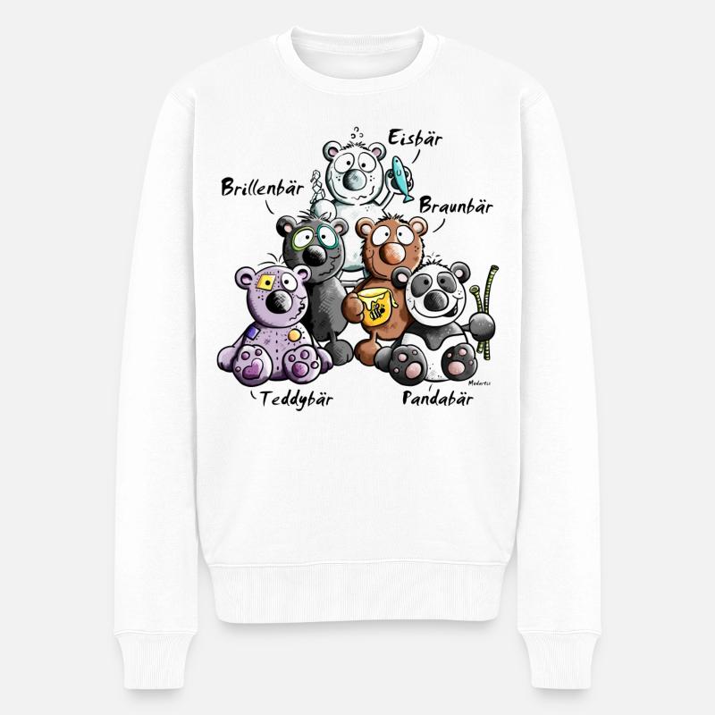 Bären Pyramide - Männer Premium Bio Pullover - Weiß