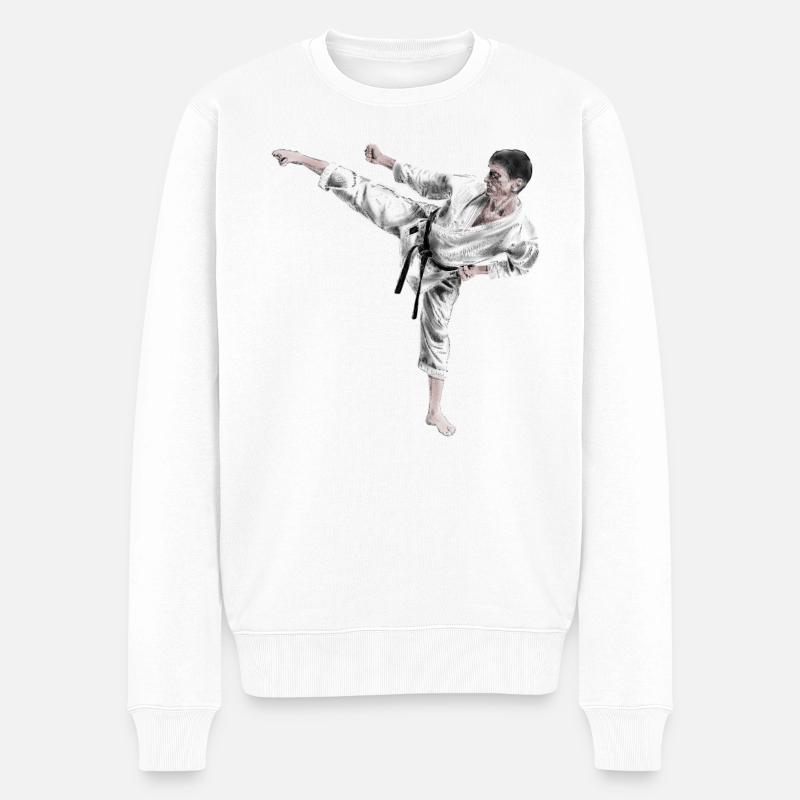 Karate - Männer Premium Bio Pullover - Weiß