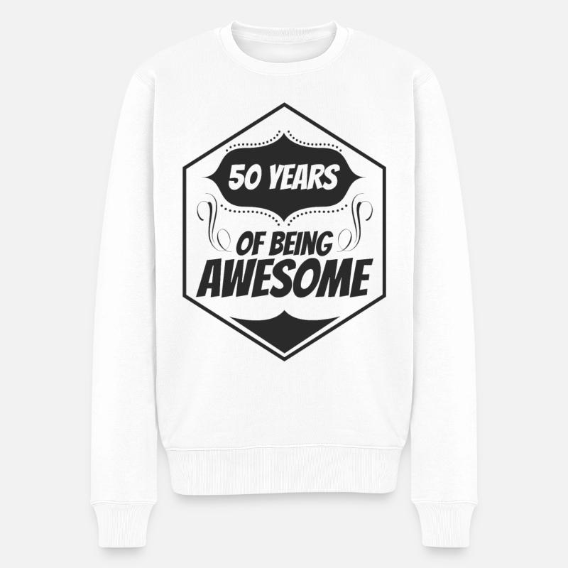 50 Years of Being Awesome - Männer Premium Bio Pullover - Weiß