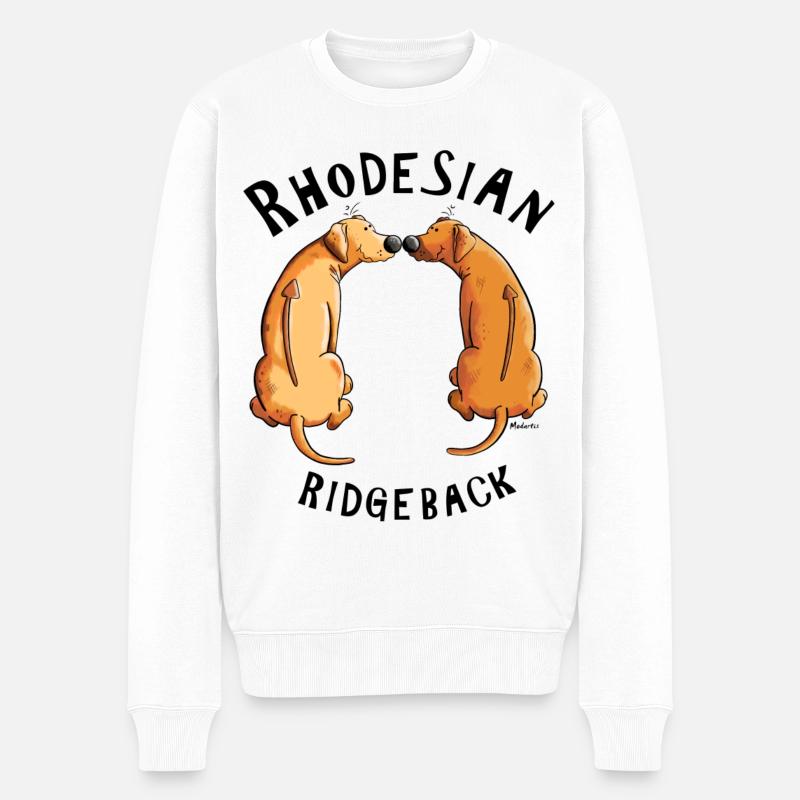 Heureux Rhodesian Ridgeback - Pull Premium bio Homme - blanc