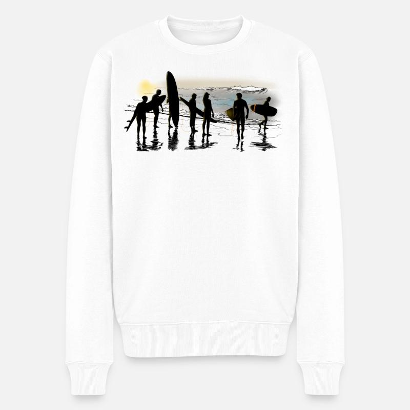 surfing - Männer Premium Bio Pullover - Weiß