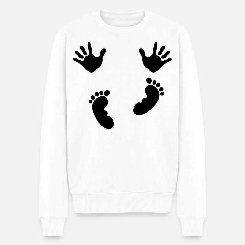 baby - Männer Premium Bio Pullover - Weiß