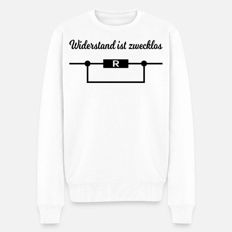 Widerstand ist zwecklos. - Männer Premium Bio Pullover - Weiß