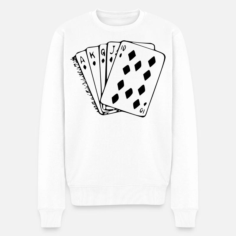 Karten, Kartenspiel, Bridge, Kleejacken, Ass * - Männer Premium Bio Pullover - Weiß