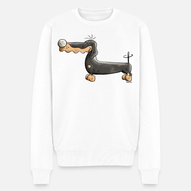 Darinka der Dackel - Männer Premium Bio Pullover - Weiß