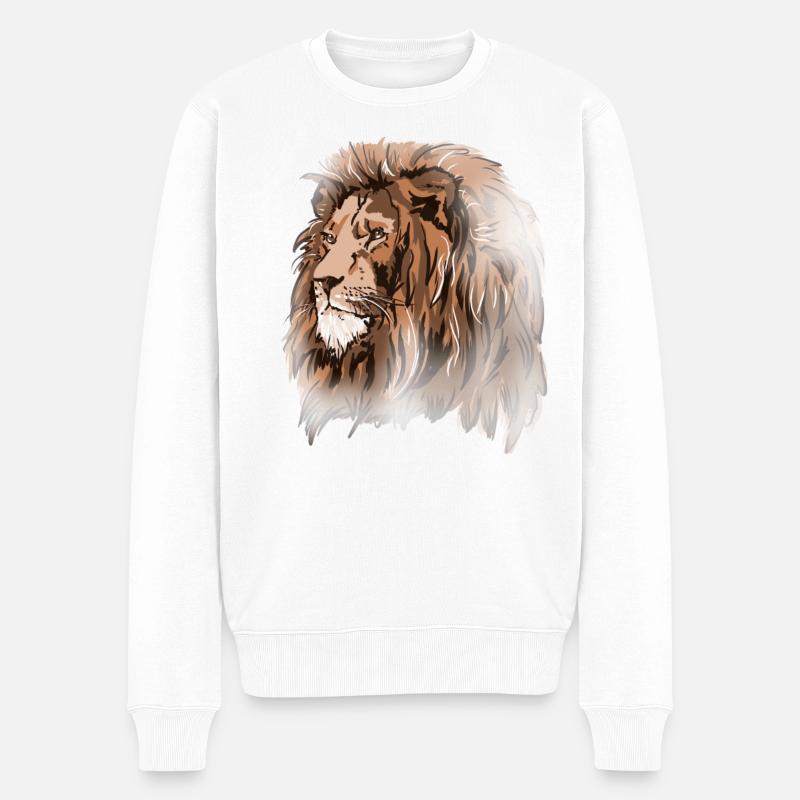 Lion - Pull Premium bio Homme - blanc
