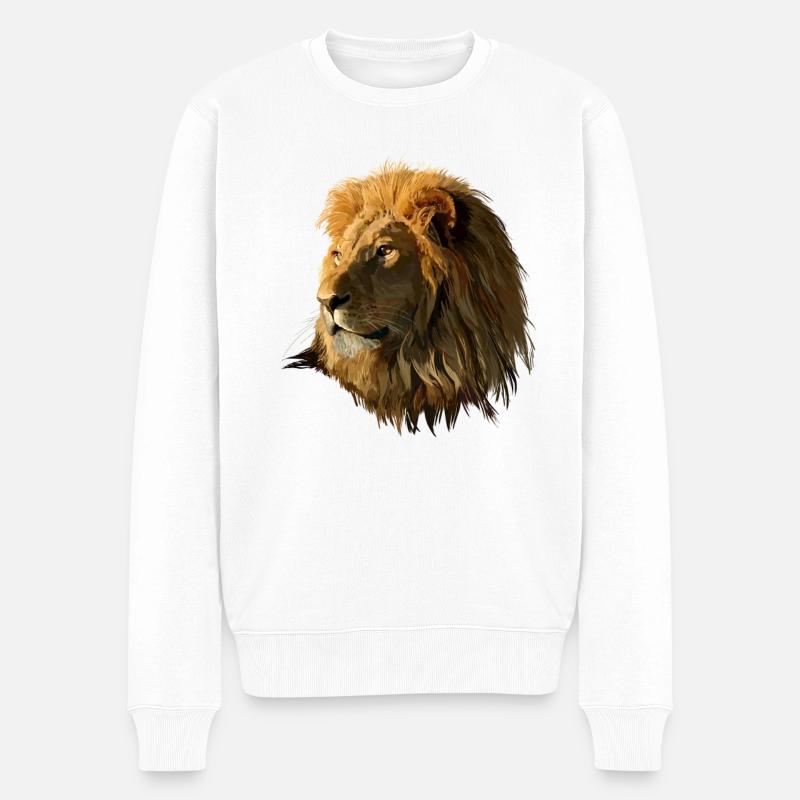 Lion - Pull Premium bio Homme - blanc