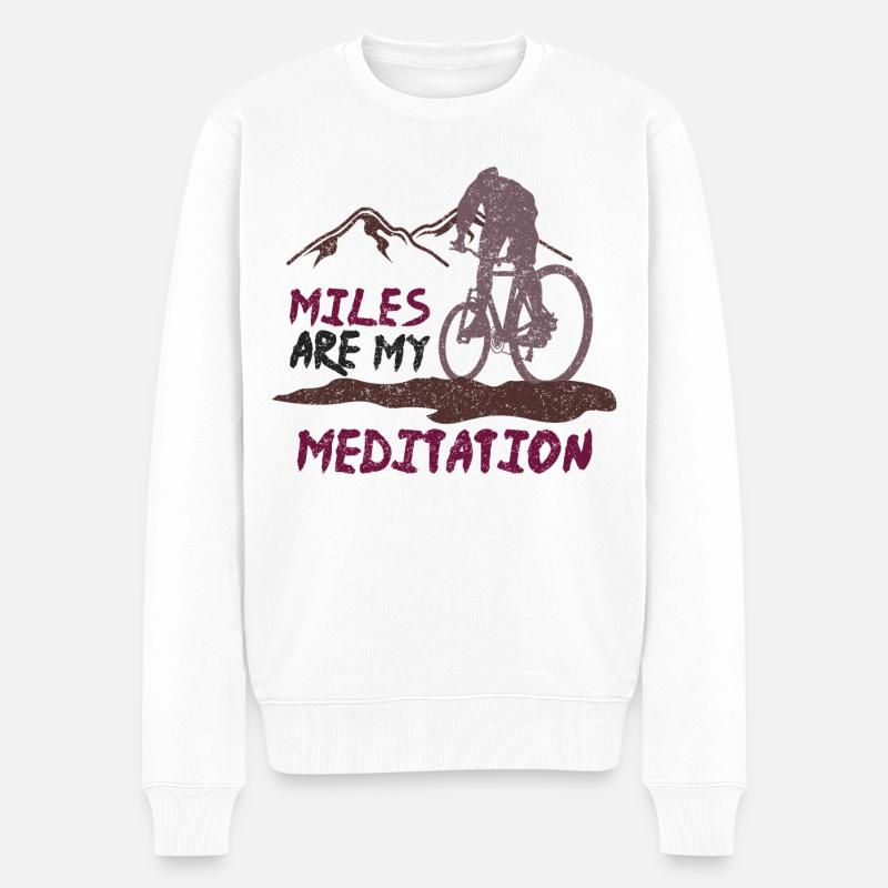 Miles are my Meditation - Männer Premium Bio Pullover - Weiß