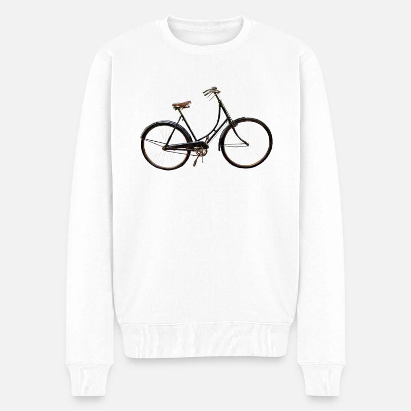 Vintage Fahrrad Design - Männer Premium Bio Pullover - Weiß