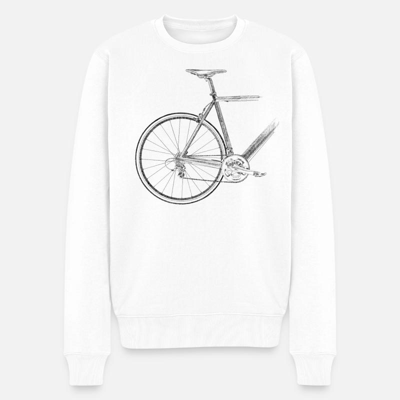 Rennrad - Männer Premium Bio Pullover - Weiß