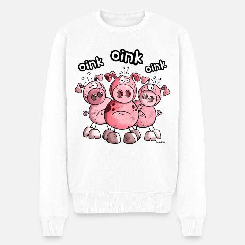 Das Schweine Team - Männer Premium Bio Pullover - Weiß