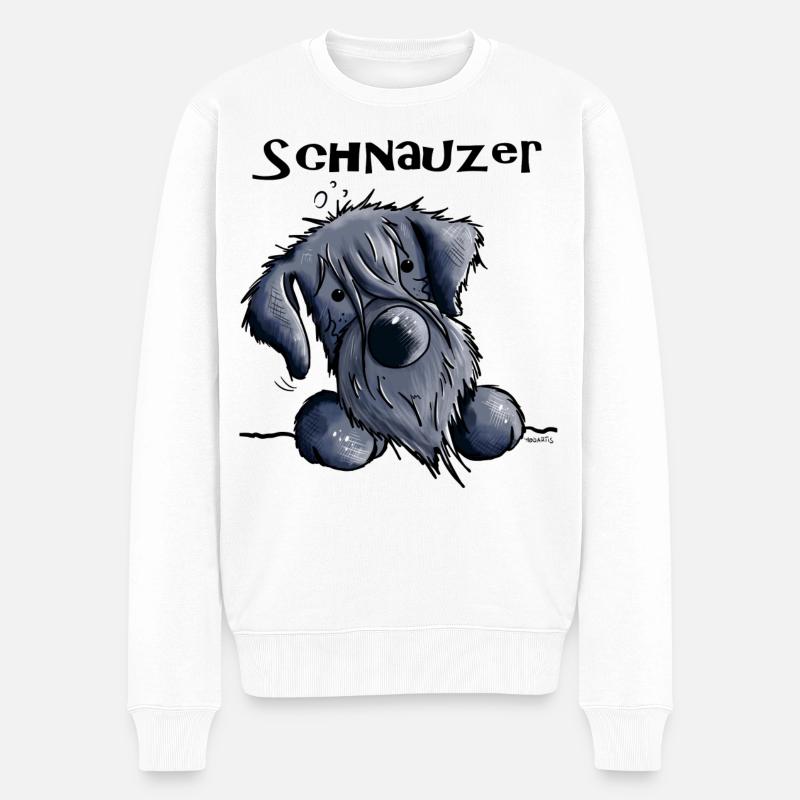 Süßer Schnauzer - Männer Premium Bio Pullover - Weiß