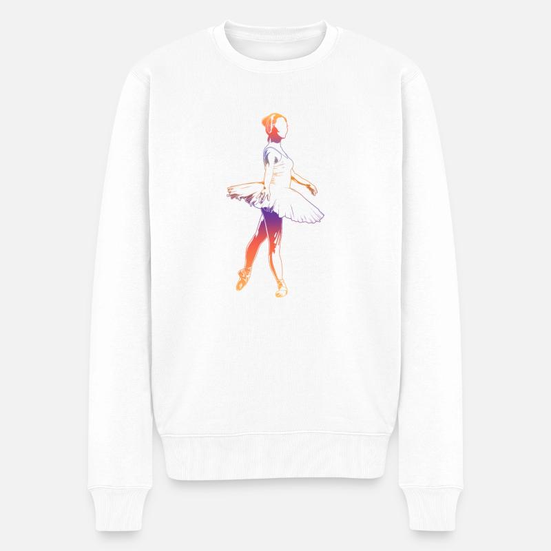 Ballett Tanz - Männer Premium Bio Pullover - Weiß