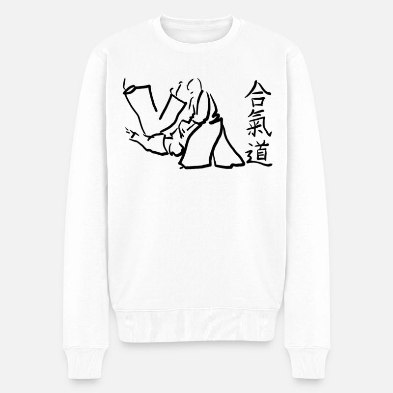 aikido - Männer Premium Bio Pullover - Weiß