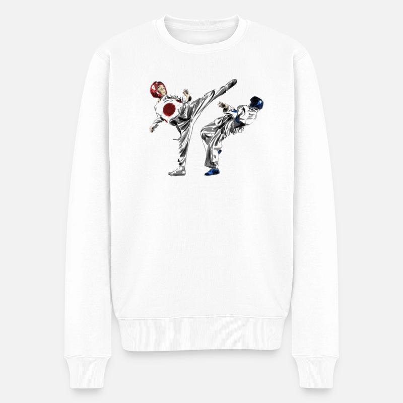 Kampfsport Taekwondo - Männer Premium Bio Pullover - Weiß