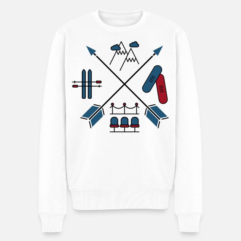 Wintersport - Männer Premium Bio Pullover - Weiß