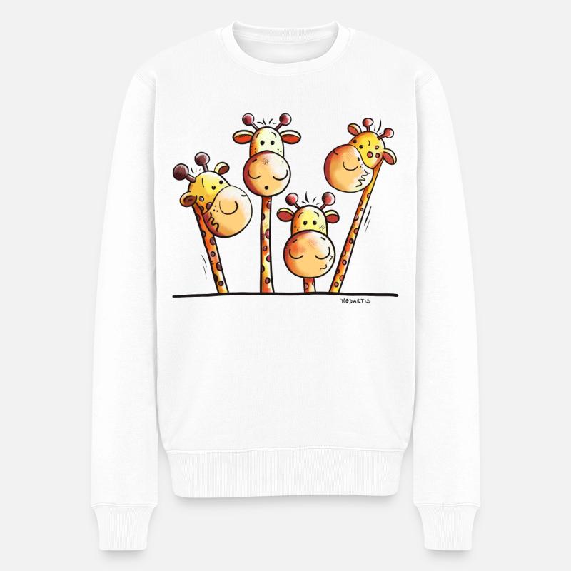 Drôle Girafes - Pull Premium bio Homme - blanc