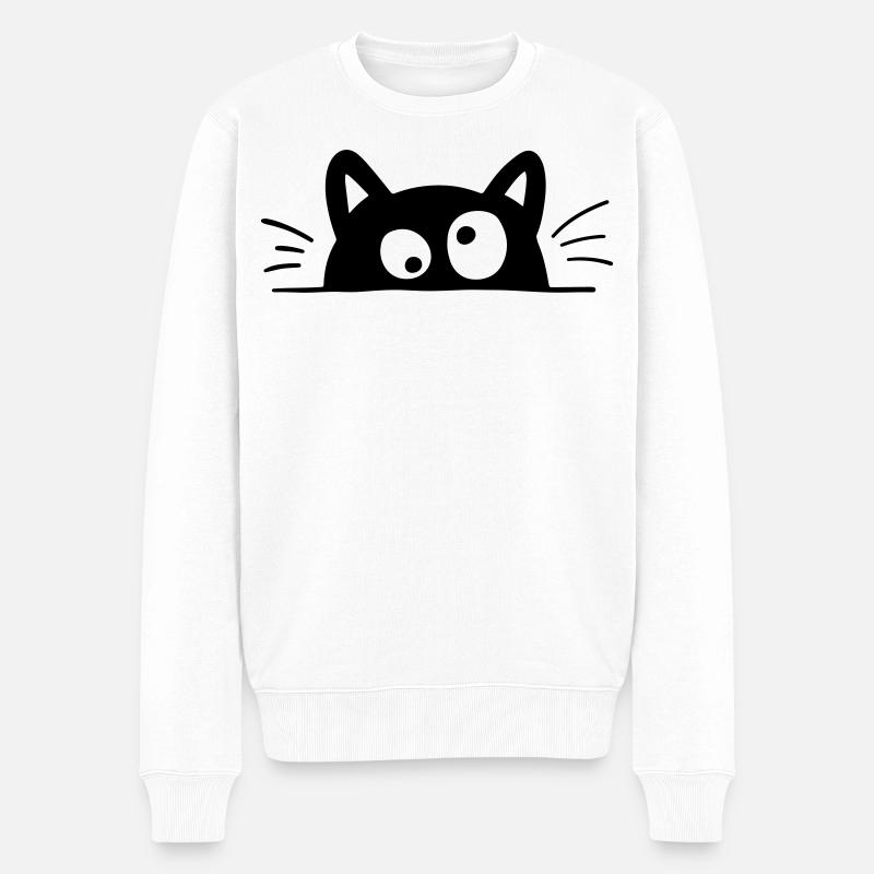 Drôle Chat - Pull Premium bio Homme - blanc