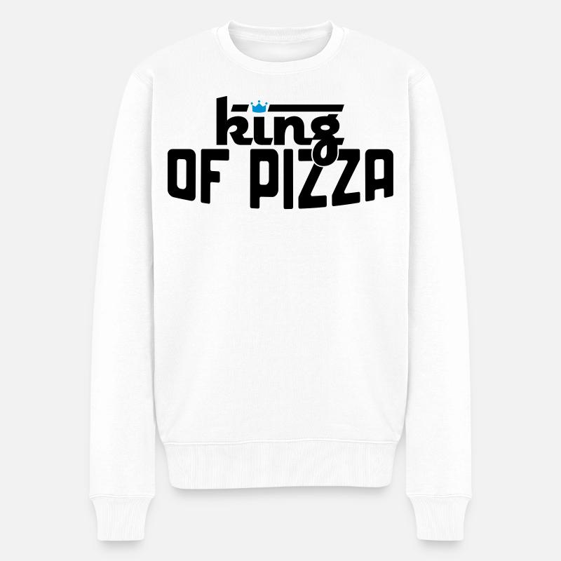 Pizza - Männer Premium Bio Pullover - Weiß