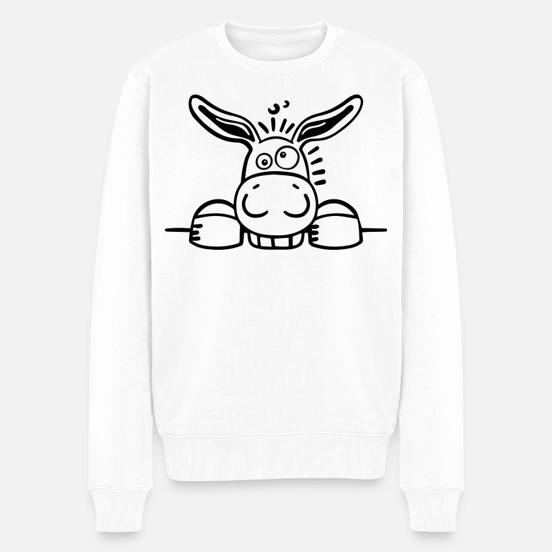 Curieux âne - Pull Premium bio Homme - blanc