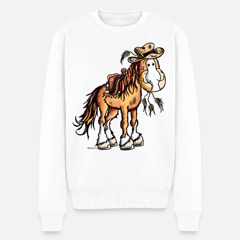 Western Cheval - Pull Premium bio Homme - blanc