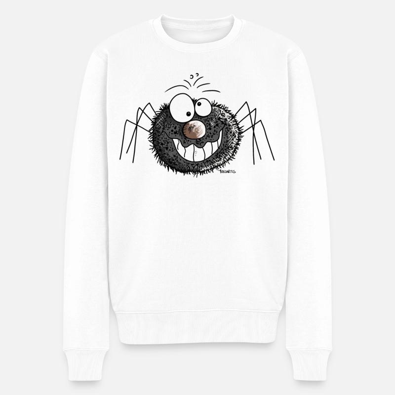Lustige Spinne - Männer Premium Bio Pullover - Weiß