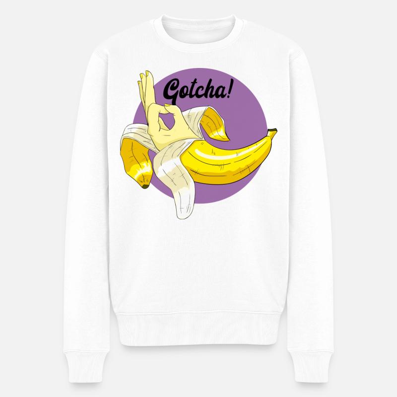 Bananentrollmem - Männer Premium Bio Pullover - Weiß