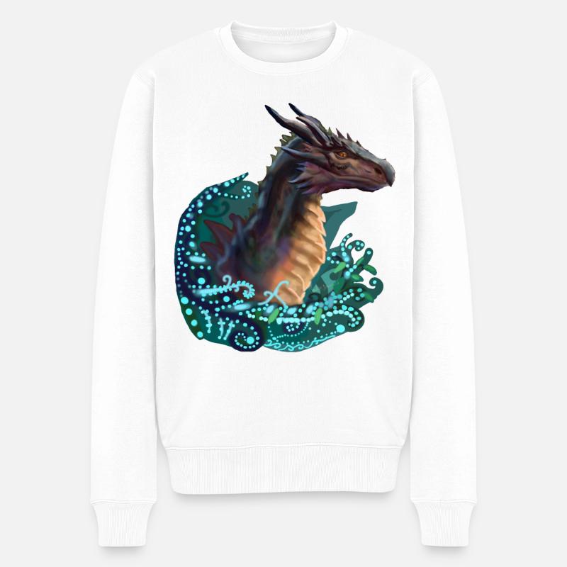 Drachen - Männer Premium Bio Pullover - Weiß