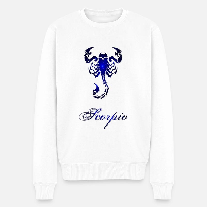 Skorpion-Sternstern-Konstellation-Kunst - Männer Premium Bio Pullover - Weiß