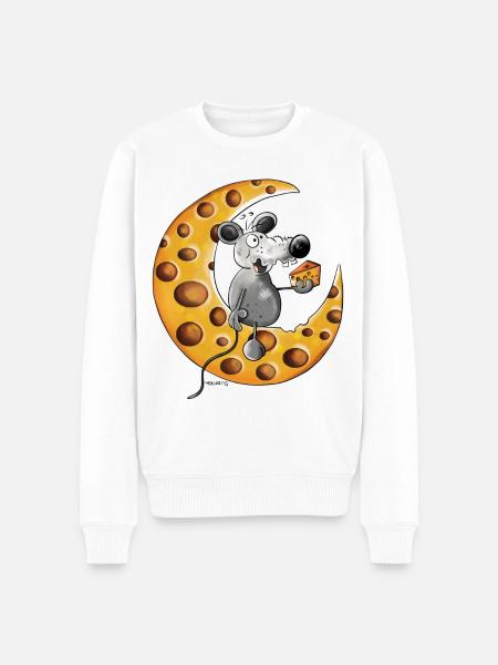 The Mouse Love Cheese - Men's Premium Organic Jumper - white