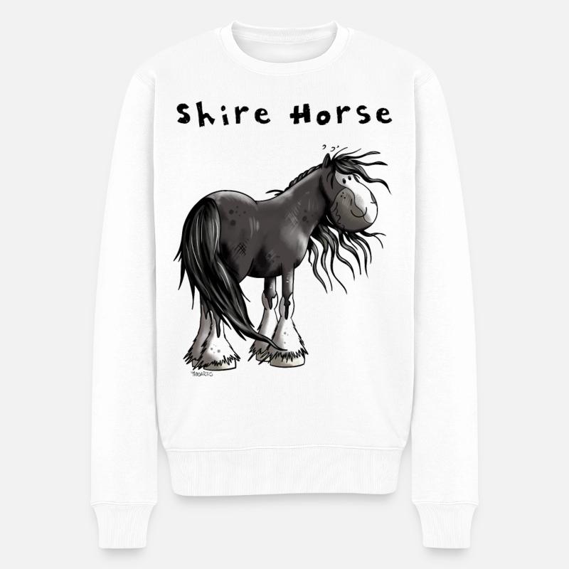 Süßes Shire Horse - Männer Premium Bio Pullover - Weiß