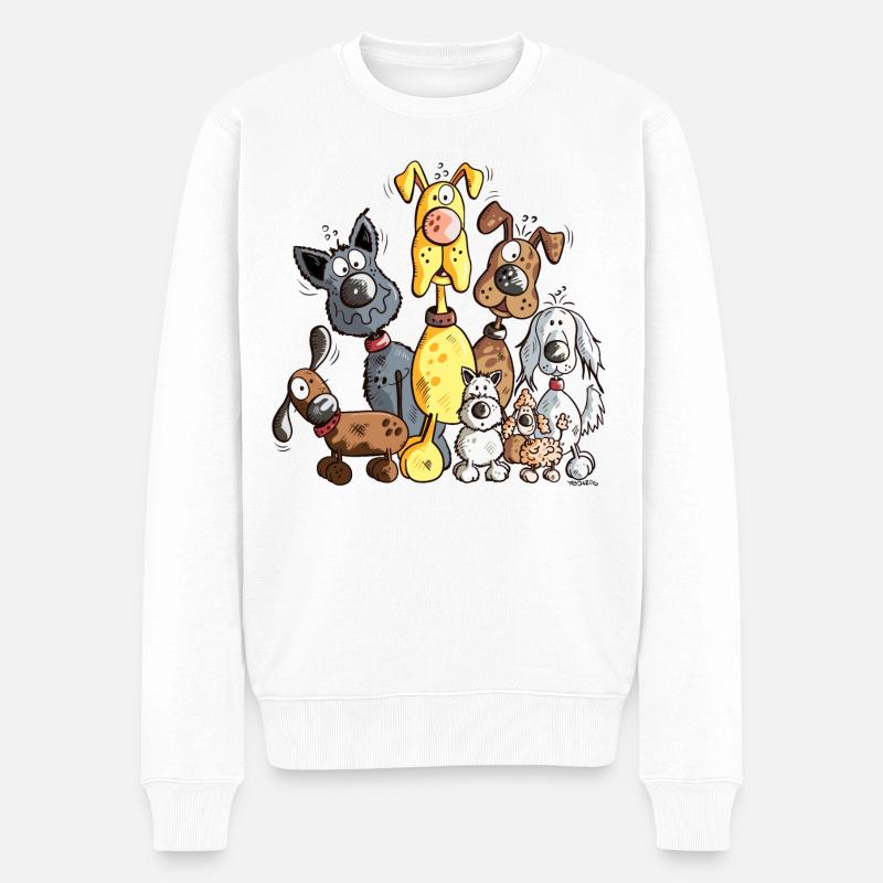 Hundehaufen - Männer Premium Bio Pullover - Weiß