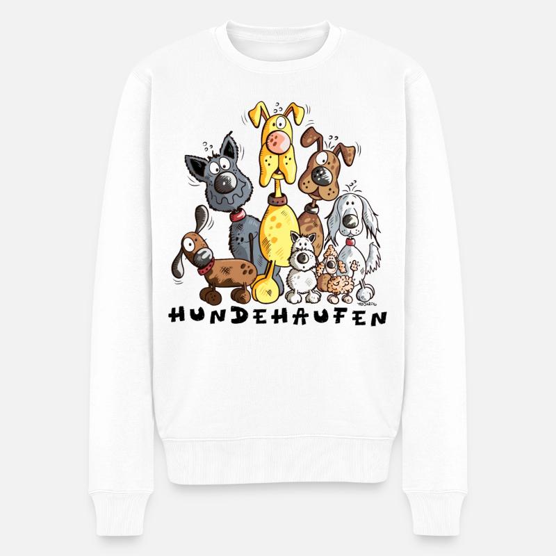 Hundehaufen - Männer Premium Bio Pullover - Weiß