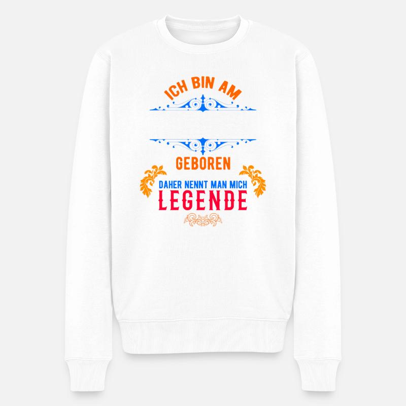 date de naissance - Pull Premium bio Homme - blanc