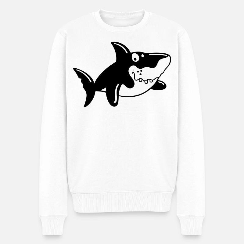 Requin comique - Pull Premium bio Homme - blanc