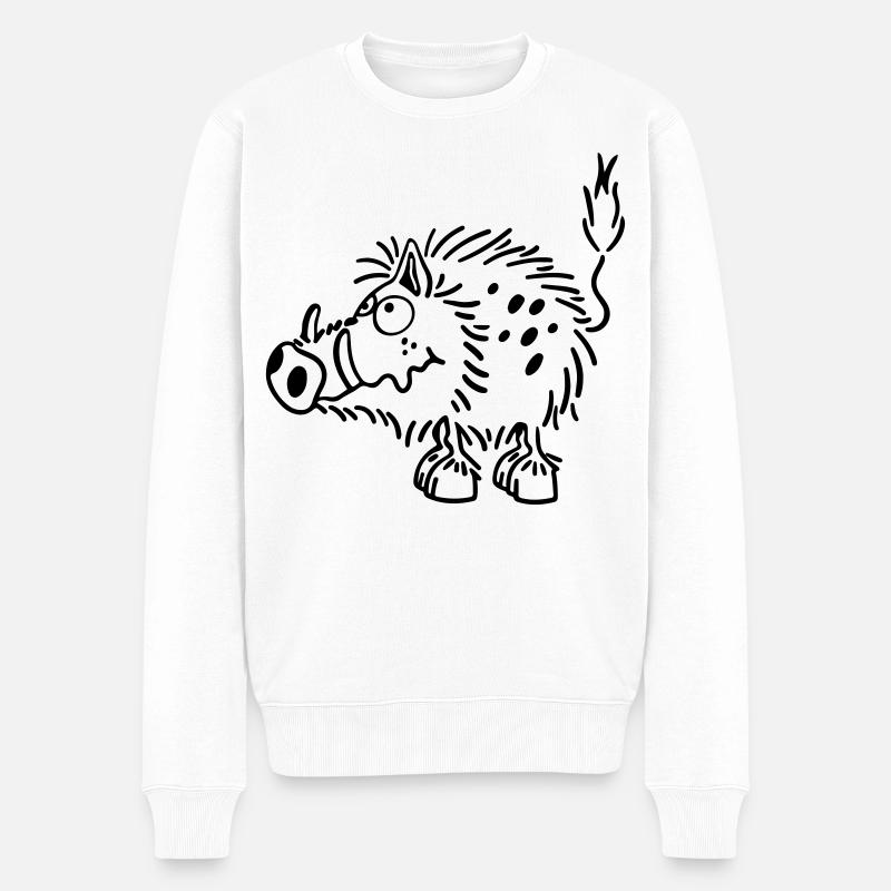 Süßes Wildschwein - Männer Premium Bio Pullover - Weiß