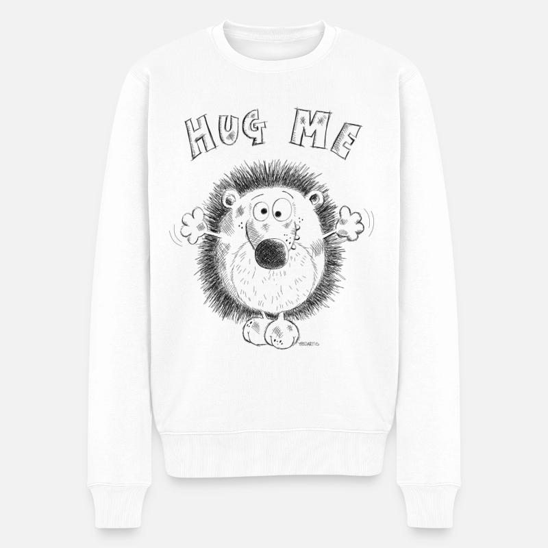 Hug Me Igel - Männer Premium Bio Pullover - Weiß