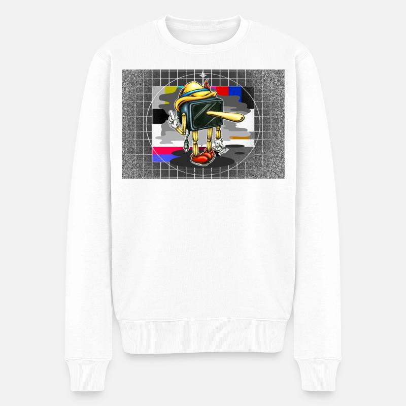 Poster Piglotzio2 - Männer Premium Bio Pullover - Weiß