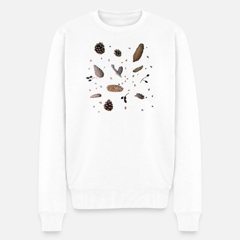 Cônes, botanique - Pull Premium bio Homme - blanc
