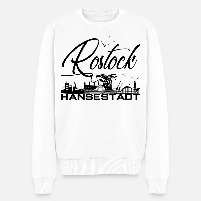 Rostock - Cité hanséatique - Silhouette - Pull Premium bio Homme - blanc