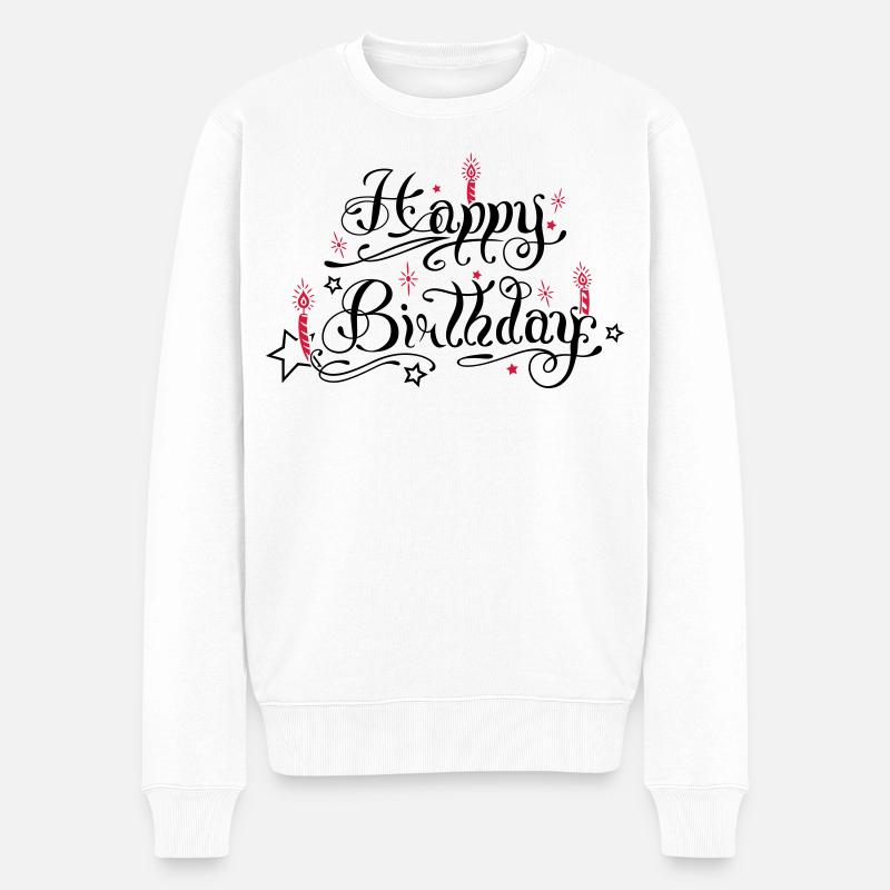 Joyeux anniversaire avec des bougies - Pull Premium bio Homme - blanc