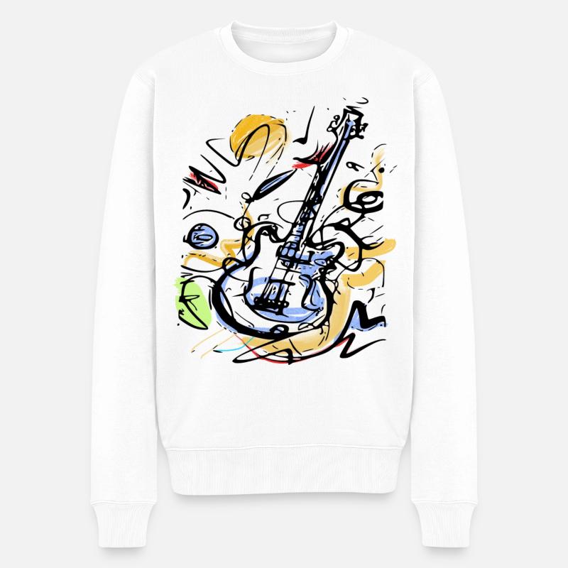 Musik Gitarre Love - Männer Premium Bio Pullover - Weiß
