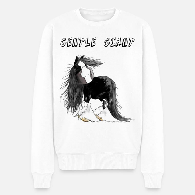 Hier ist das Shire Horse - Männer Premium Bio Pullover - Weiß