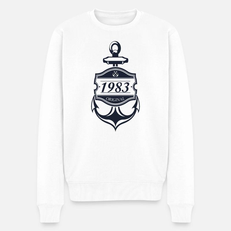 Anker 1983 - Männer Premium Bio Pullover - Weiß