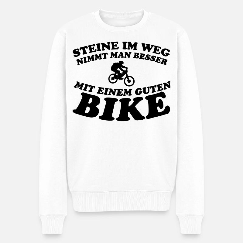 Steine Bike - Männer Premium Bio Pullover - Weiß