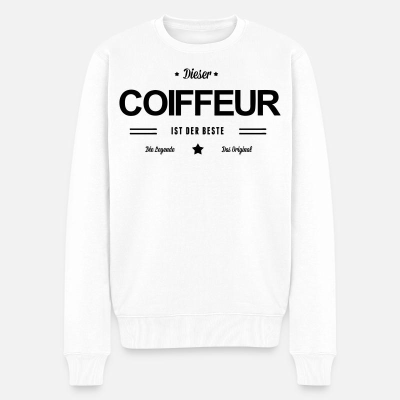 Bester Coiffeur - Männer Premium Bio Pullover - Weiß
