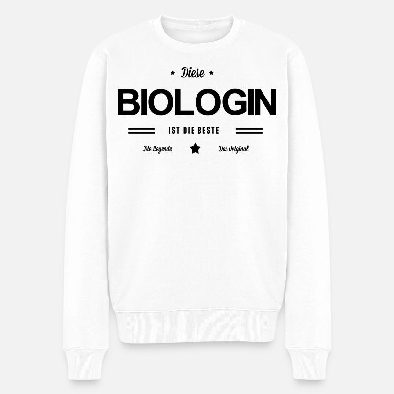 Beste Biologin - Männer Premium Bio Pullover - Weiß