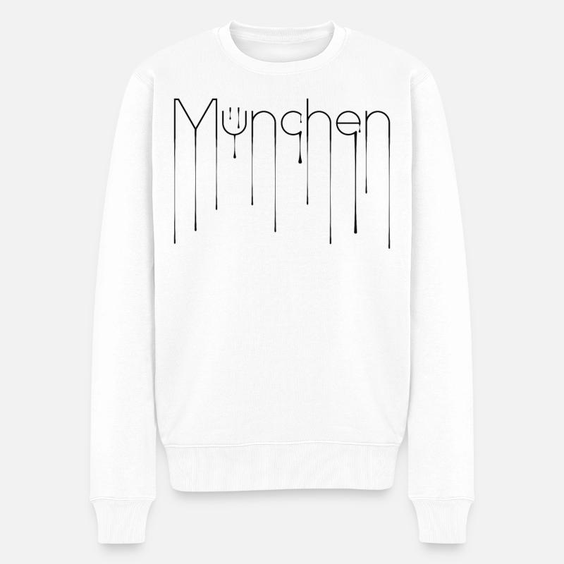 München Liquid - Design - Männer Premium Bio Pullover - Weiß