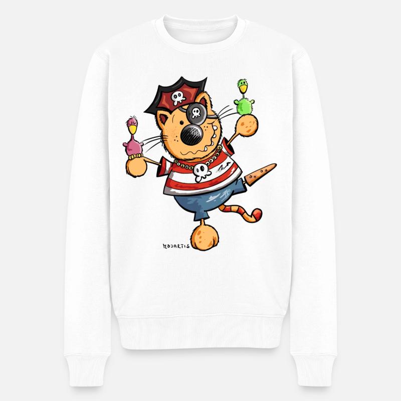 Mignon chat comique - Pull Premium bio Homme - blanc