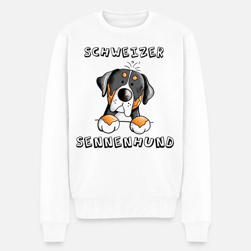 Großer Schweizer Sennenhund - Männer Premium Bio Pullover - Weiß